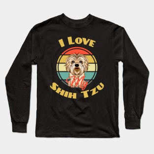 I Love My Shih Tzu Dog Puppy Lover Cute Long Sleeve T-Shirt